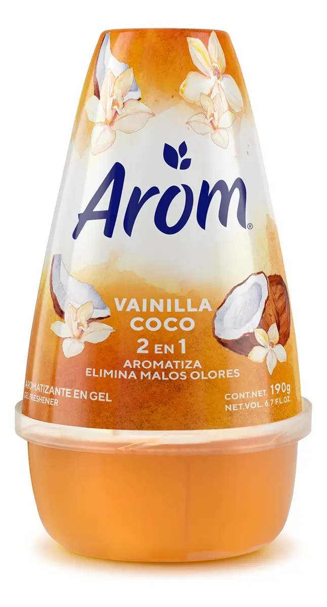 Aromatizante Ambiental Gel Vainilla Coco Cono Arom 190Gr